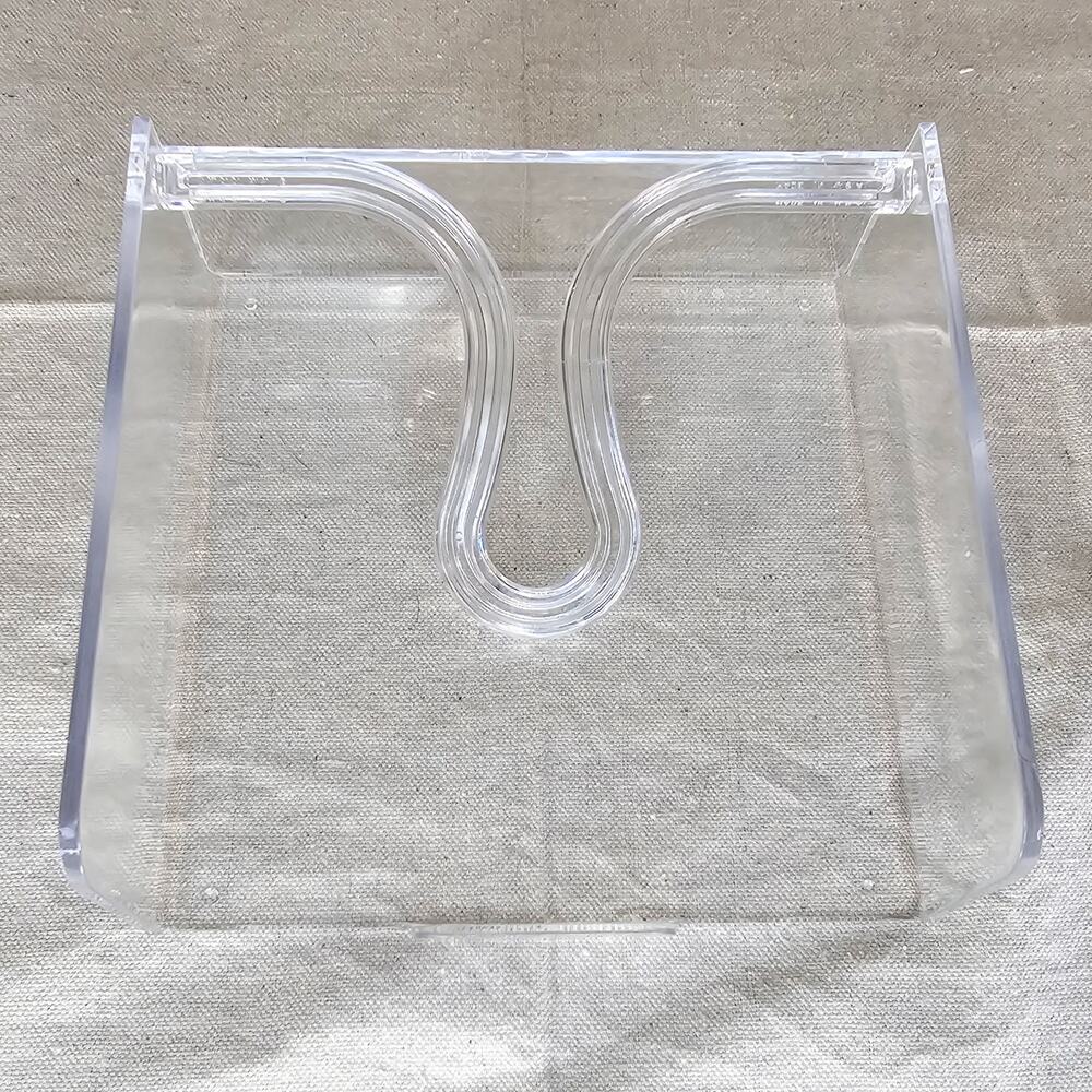 Vintage Clear Lucite Plastic Napkin Holder Butler Mod Retro 7" x 7" NIB USA Made - Picture 2 of 10